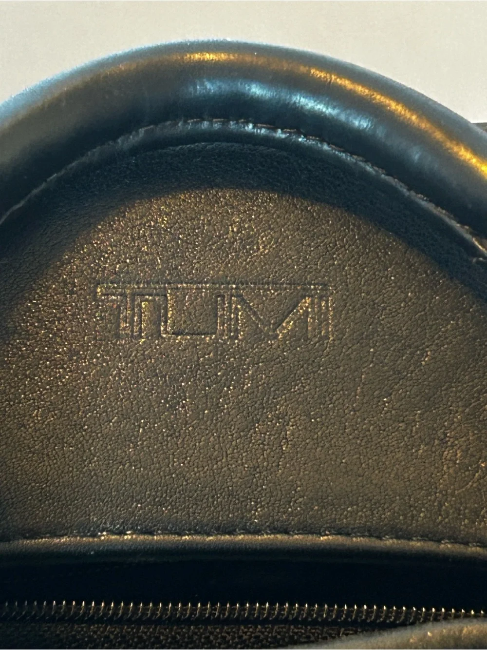 Vintage TUMI Black Leather Expandable Laptop Briefcase Organizer‎ Luggage Tag